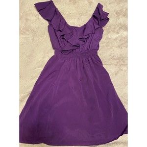 Purple Ruffled dress medium LSU Tigers